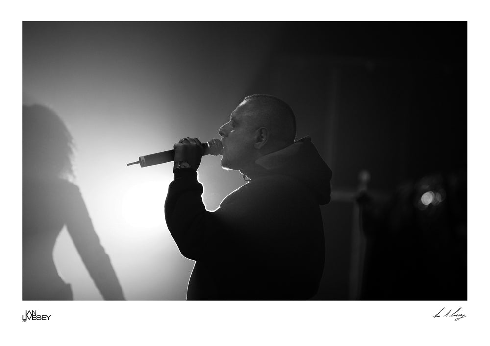 Shaun Ryder Backlit Singing on Stage - Limited Edition Prints