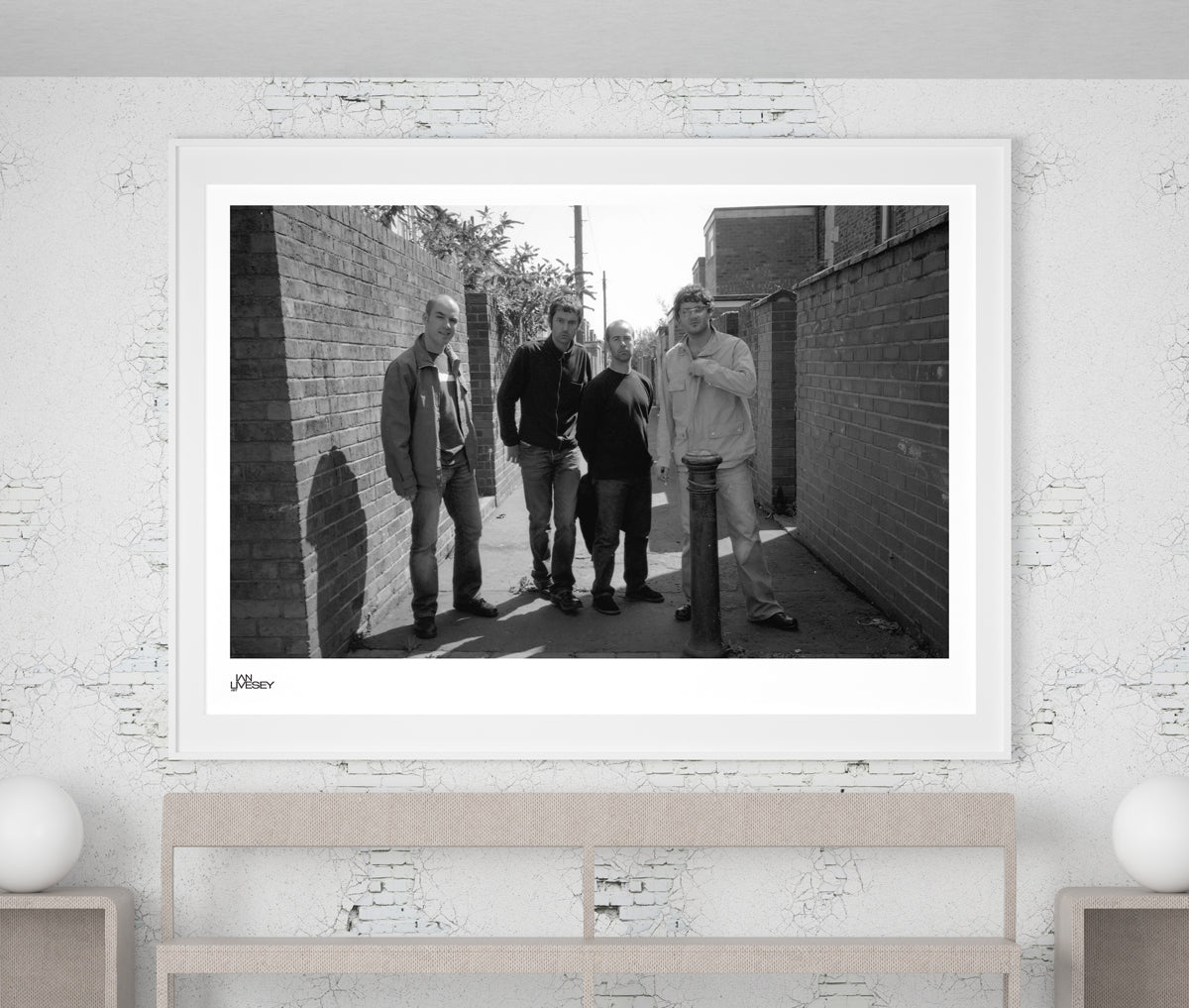 Puressence - the band pose in alleyway during video shoot - Limited Edition Prints