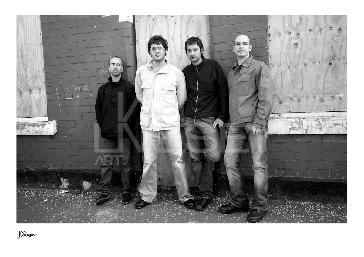 Puressence - the band pose in front of houses during video shoot - Limited Edition Prints