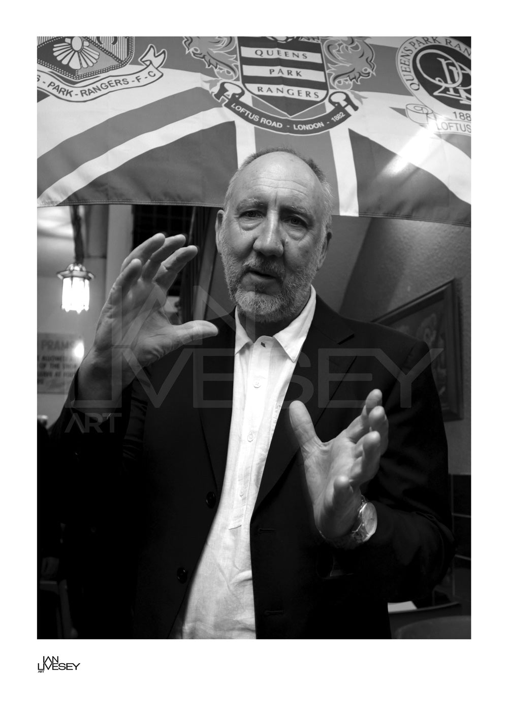 Pete Townsend in front of QPR Flag - Limited Edition Prints